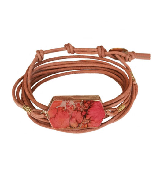 pulsera-boho-piedra-rosa